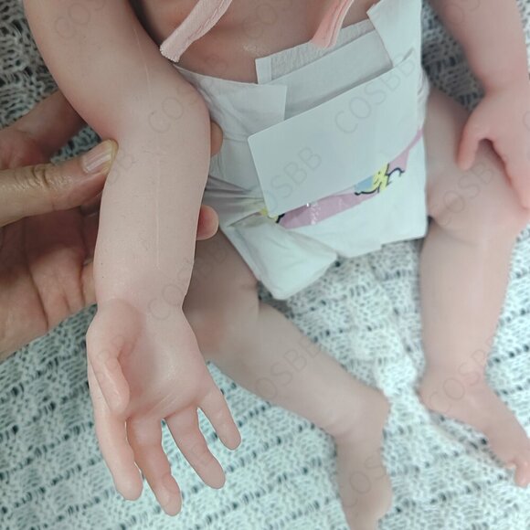 45cm Full Body Platinum Silicone Open Eyes Newborn Lifelike Reborn Baby GirlDoll - Picture 14 of 15